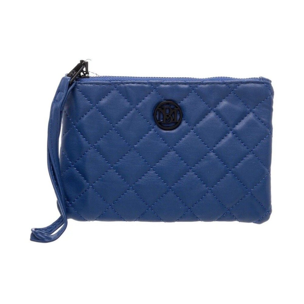 Badgley Mischka Blue Vegan Leather Card Holder Pocket Wallet NWT $39